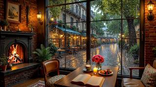 Peaceful Café Rain Ambience 🌧️ Smooth Jazz Piano for Deep Focus, Study and Calm Moments