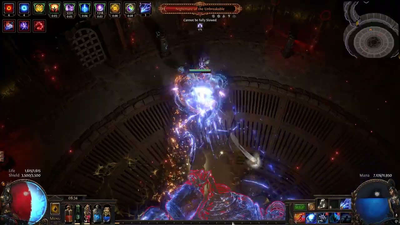 Path of Exile 3.27 - Crackling Lance Mana Stacker Hierophant - vs T17 Fortress Boss + 151% More Life