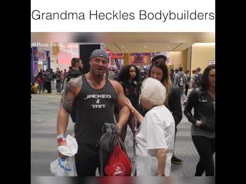 Grandma bodybuilding prank