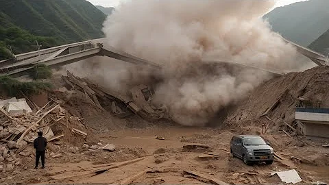 “China Bridge Collapse Caught on Camera | Shocking Footage Months After Opening”