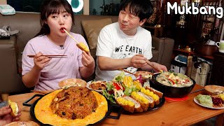 초간단 차돌 깍두기볶음밥, 고구마 치즈 돈까스, 황태해장국 집밥 먹방 | Mukbang