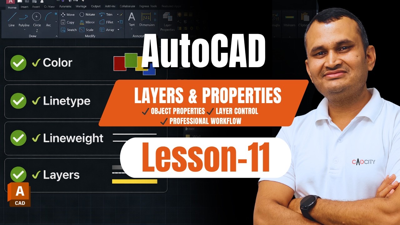 AutoCAD Layers & Object Properties Tutorial | Complete Guide | Lesson ...