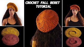 CROCHET FALL BERET TUTORIAL #crochet #beret #tutorial #fall #howto #hat