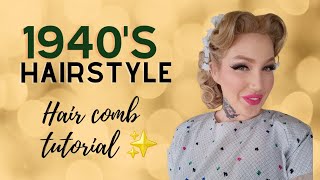 1940's floral haircomb hairstyle screenshot 5