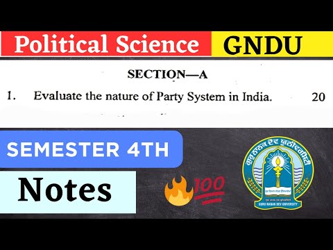Nature of Party System In India | Political Science Sem 4th - YouTube