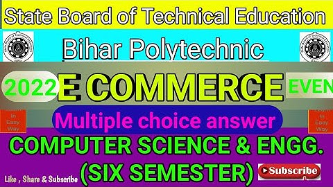 E COMMERCE।।2022(Even)।। Computer science 6 semester।।@Learnineasyway MCQ question solution।।