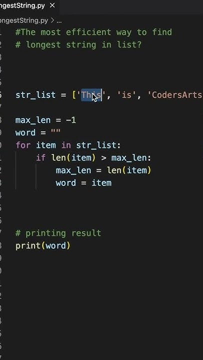 Do you know? The most efficient way to find the longest string in ...