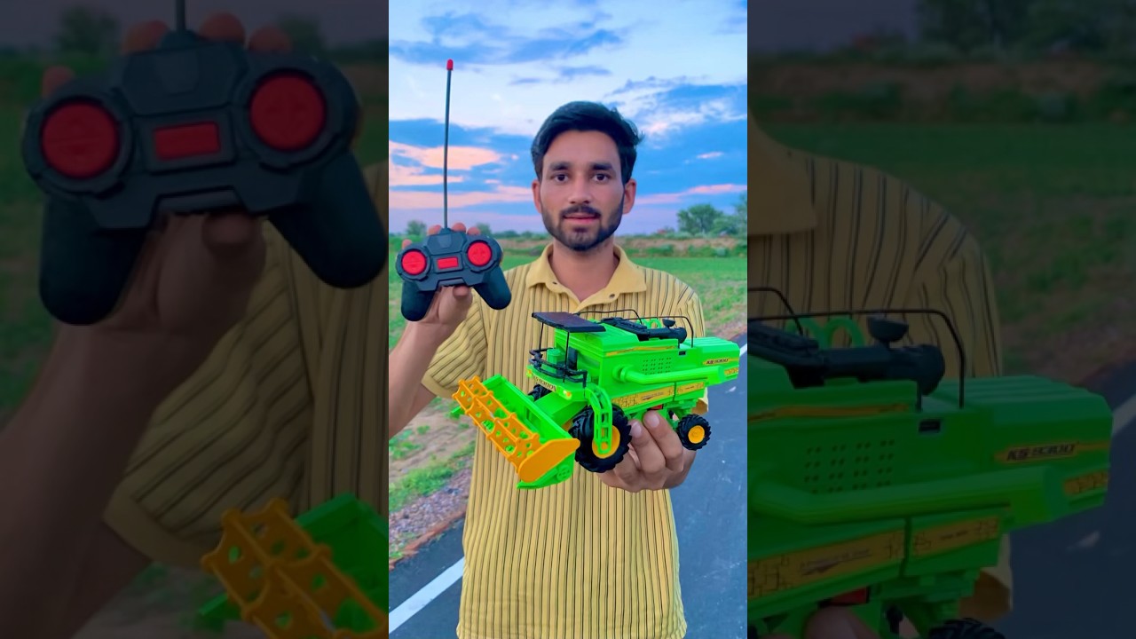 Remote Control Harvester Tractor with 1 Grian Combine Heads, Unboxing 😍 #combine #miniharvester