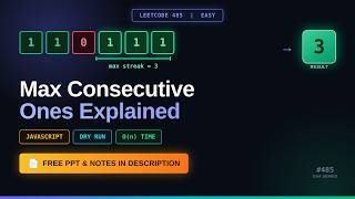 Max Consecutive Ones - LeetCode 485 | JavaScript Solution | DSA Hindi