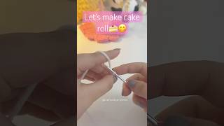 Crochet cake roll keychain in 20min❤️#craftedbypriyanka #crochet #crochetcrosai #crochetcharms