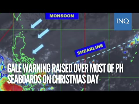 Gale warning raised over most of PH seaboards on Christmas Day