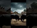 Two Buffalo in Battle