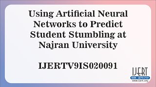 Using Artificial Neural Networks to Predict Student Stumbling at Najran University