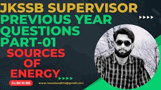 Sources Of Energy| Previous Year Questions#jkssb #jkssbsupervisor #jkssbforester