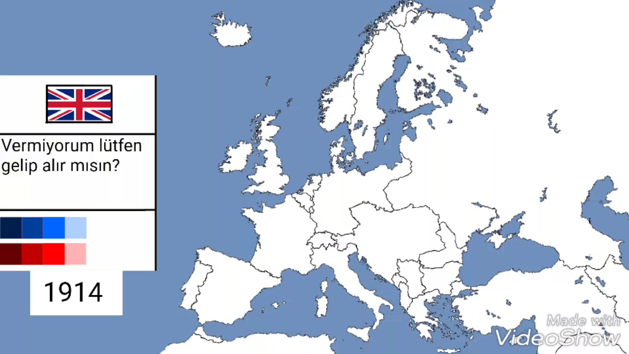 Карта европы 1914 белая с границами