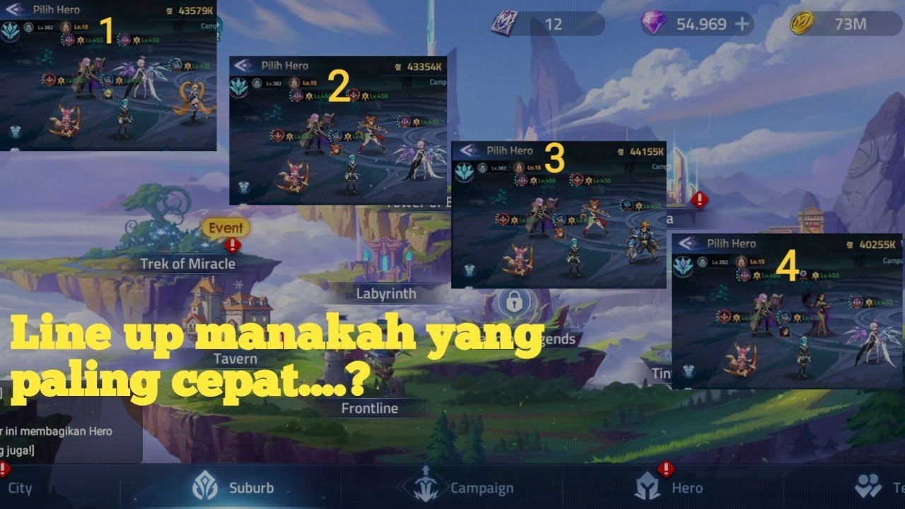 Line up manakah yang paling cepat Mobile legends adventure - YouTube