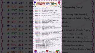 IPC की नई महत्वपूर्ण धाराएं 😲⚖️ | Police Exam Most Important GK 📚 #ipc #viral