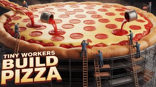 Tiny Workers Build A Colossal Pizza Microworker Miniature Cooking Feast The Miniature Verse