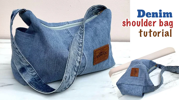 how to sew denim shoulder bag patterns , 1 jeans 1 bag idea,denim hobo bag tutorial.
