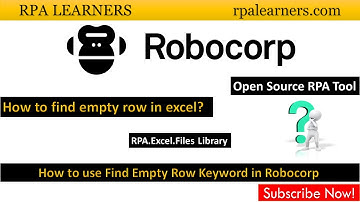 How to find empty row in an excel using Robocorp | Excel Automation