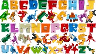 Transforming Dinosaur and Animal Letters! Combine to form 8 different robots!