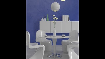 Time lapse 3ds Max modeling of modern table and chairs.