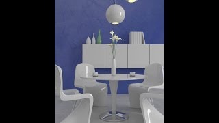 Time lapse 3ds Max modeling of modern table and chairs.