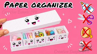 DIY Kawaii Organizer Box 🎀 No Glue No Tape | Origami Craft Idea| #kawaii #origamibox