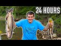 EATING ONLY WHAT I CATCH FOR 24 HOURS!