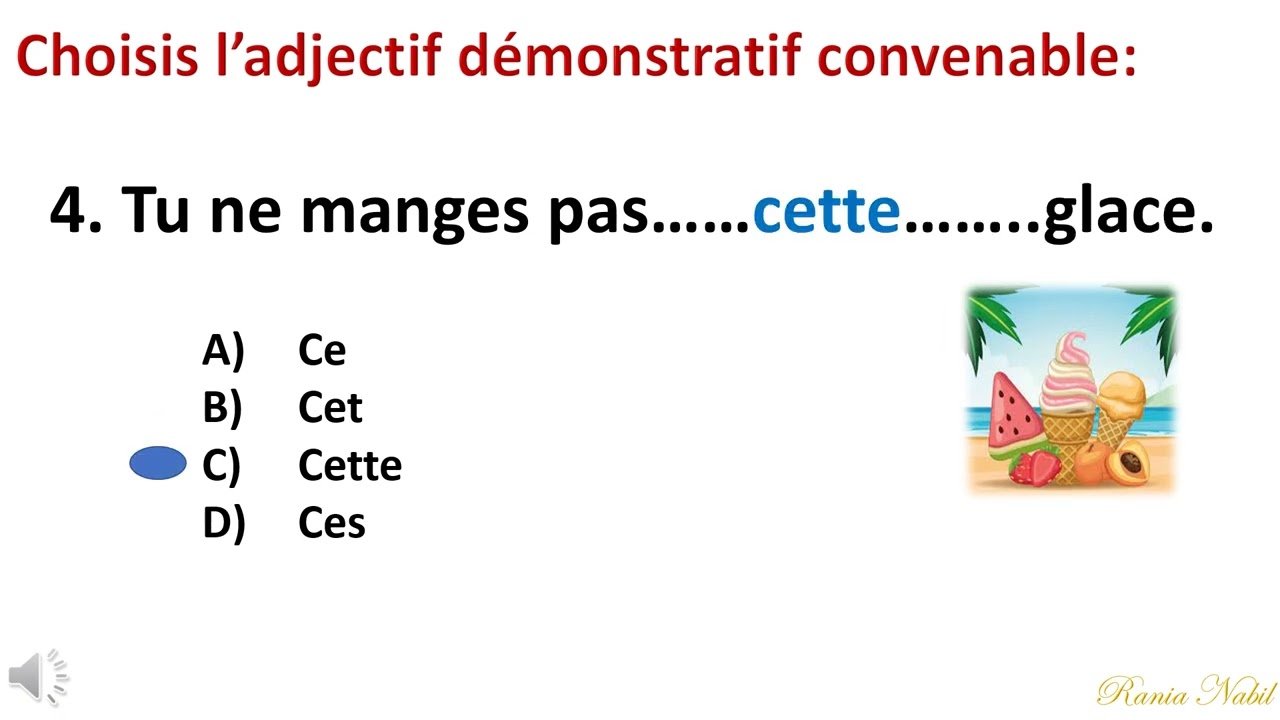Exercices Les adjectifs demonstratifs