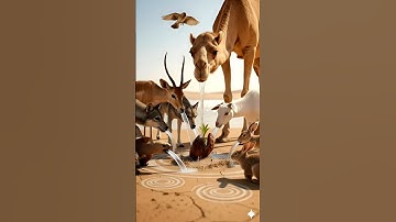 The camel saves the date palm tree from drying up by seeing water 😭 #ai #tree #plants #water