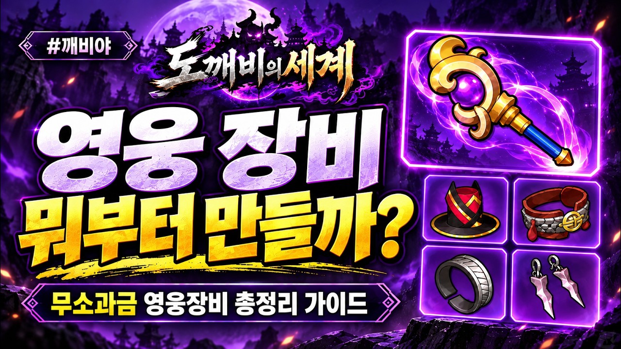 [도깨비의 세계]영웅 장비 뭐부터 만들까?🔰무소과금 영웅장비 제작 우선순위총 정리 가이드