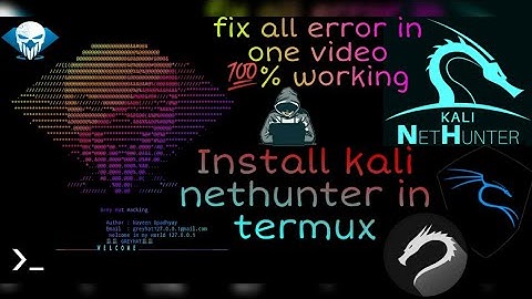 Install Kali nethunter in termux manually | fix all installing error in one📽️ first time on YouTube