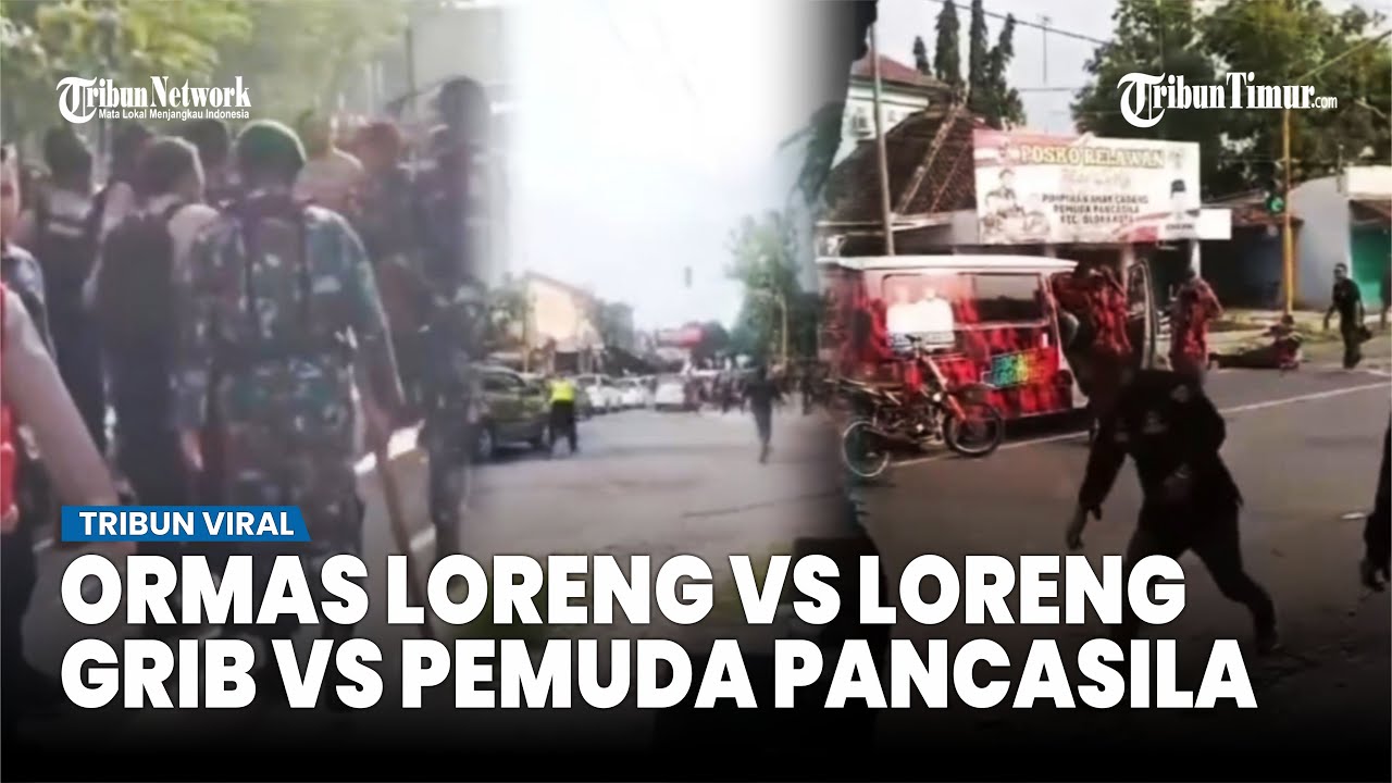 MENCEKAM! Aksi Perkelahian Ormas Pancasila dan GRIB Besar di Kota Bandung