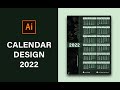 2022 calendar | how to make simple and Beautiful wall calendar | illustrator tutorial