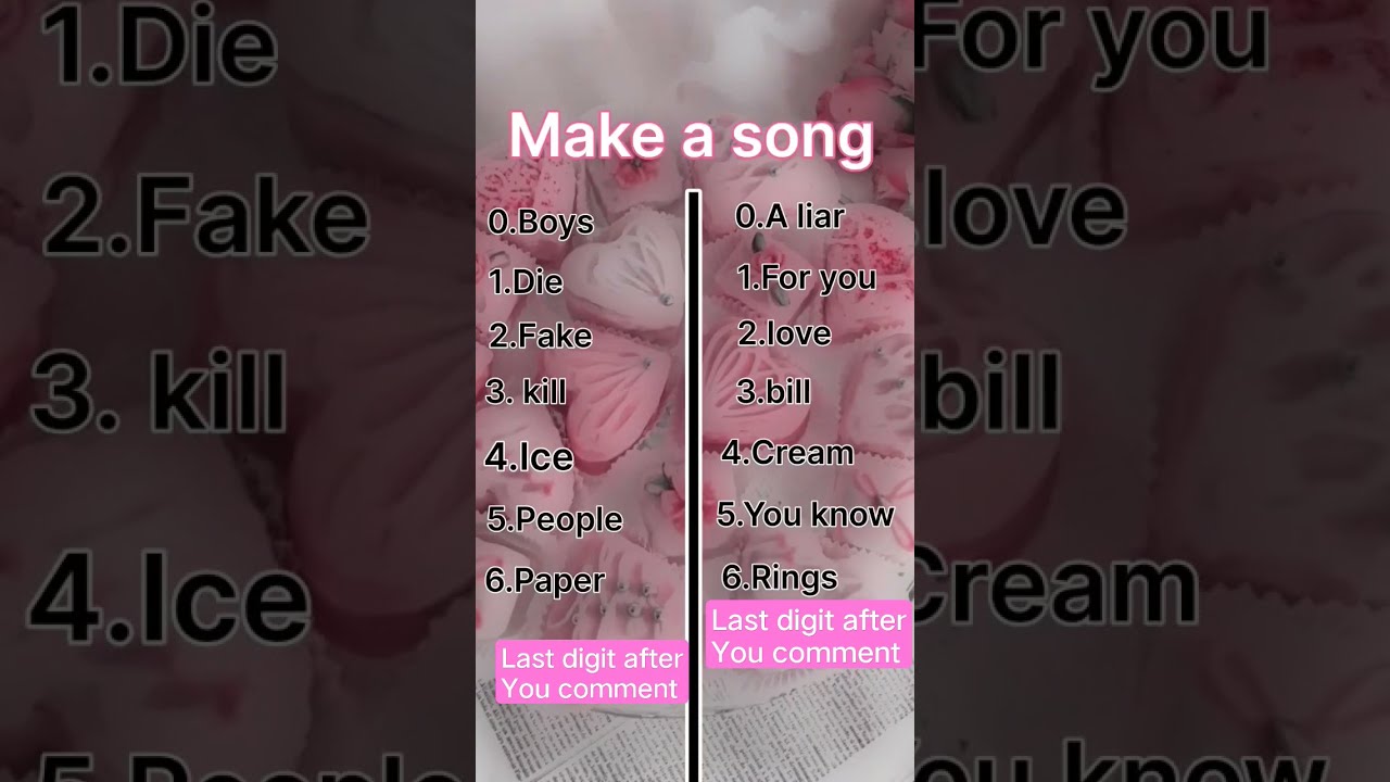  Create Your Own Song The Second Last Digit After You Like Sry Fr That