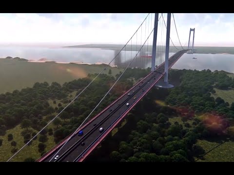 The Brăila suspension bridge over the Danube - project render