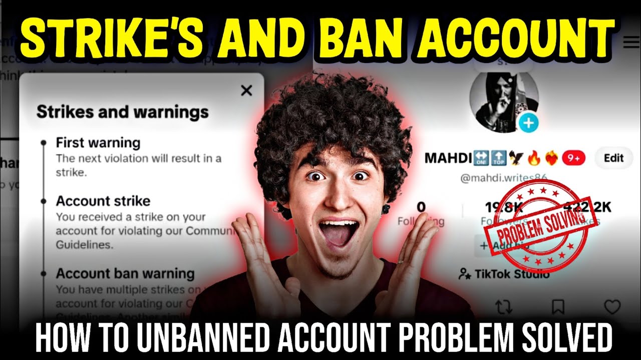 Strikes and warnings Banned TikTok || TikTok account Account strike ...