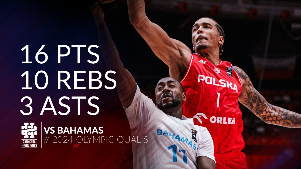 Jeremy Sochan 16 pts 10 rebs 3 asts vs Bahamas 2024 Olympic Qualis 