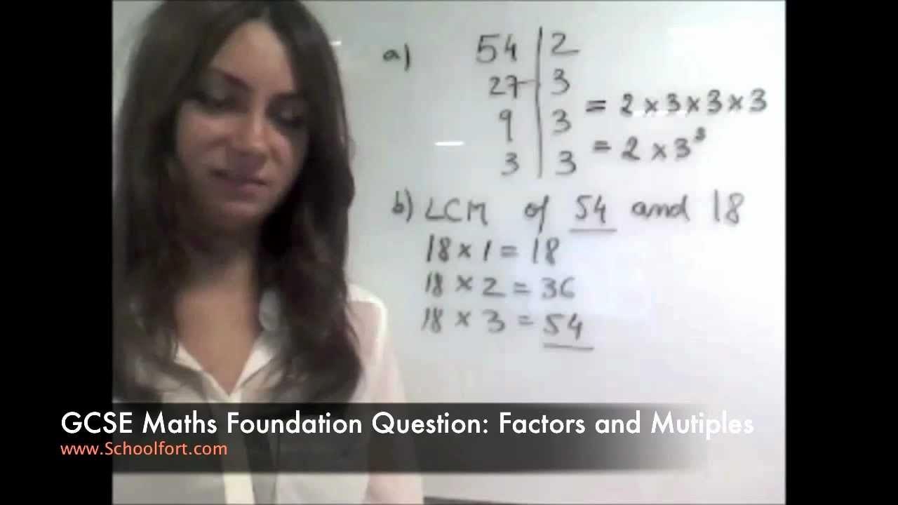 Factors and Multiples GCSE Maths (F) Exam Question YouTube