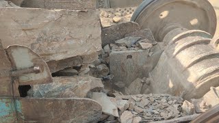 Huge Rock Crushed in Stone Crusher super satisfying Giant Asmr quarry rubble hezmeg jaw crusher