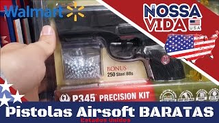 Pistolas de Airsoft BARATAS no Walmart - Vídeo Rápido - Nossa Vida USA