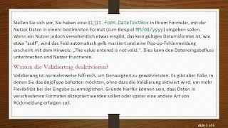 Client-Seitige Validierung Für Dojo Datetextbox Deaktivieren? So Gehts