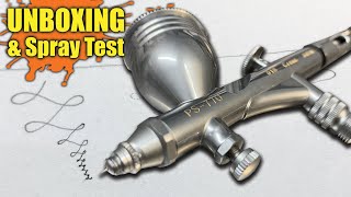 GSI CREOS MR.HOBBY PS.770 Japanese Airbrush Unboxing / Spray Test