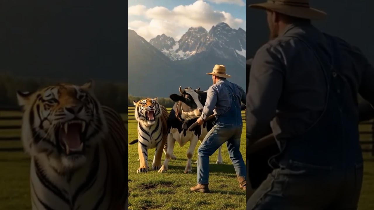 Brave Farmer Fights Off Tiger to Save His Cow 