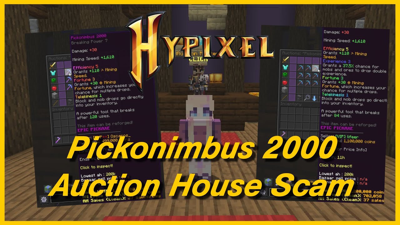 Pickonimbus 2000 Auction House Scam (Hypixel Skyblock)