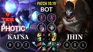 TES Photic Kai'Sa vs Jhin Bot - KR Patch 10.19