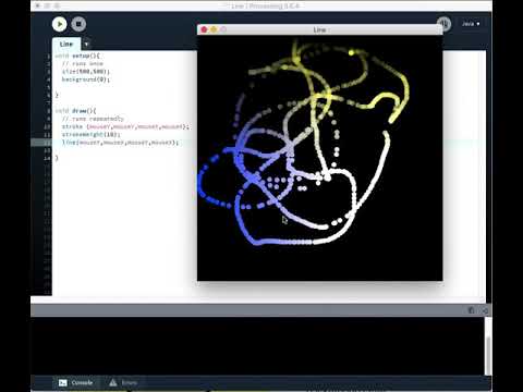 Processing trial dots making lines