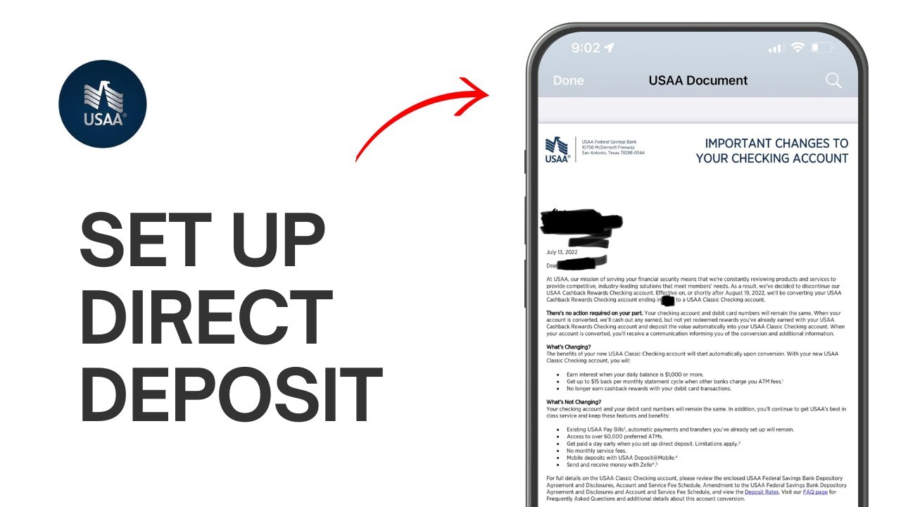 How to Set Up Direct Deposit with USAA Bank