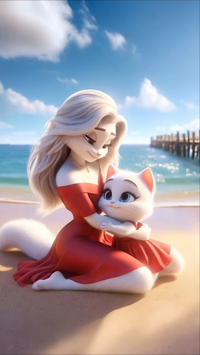 Kong captures cute kitten at beach so police cat comes for help #cat #cutecat #catlover